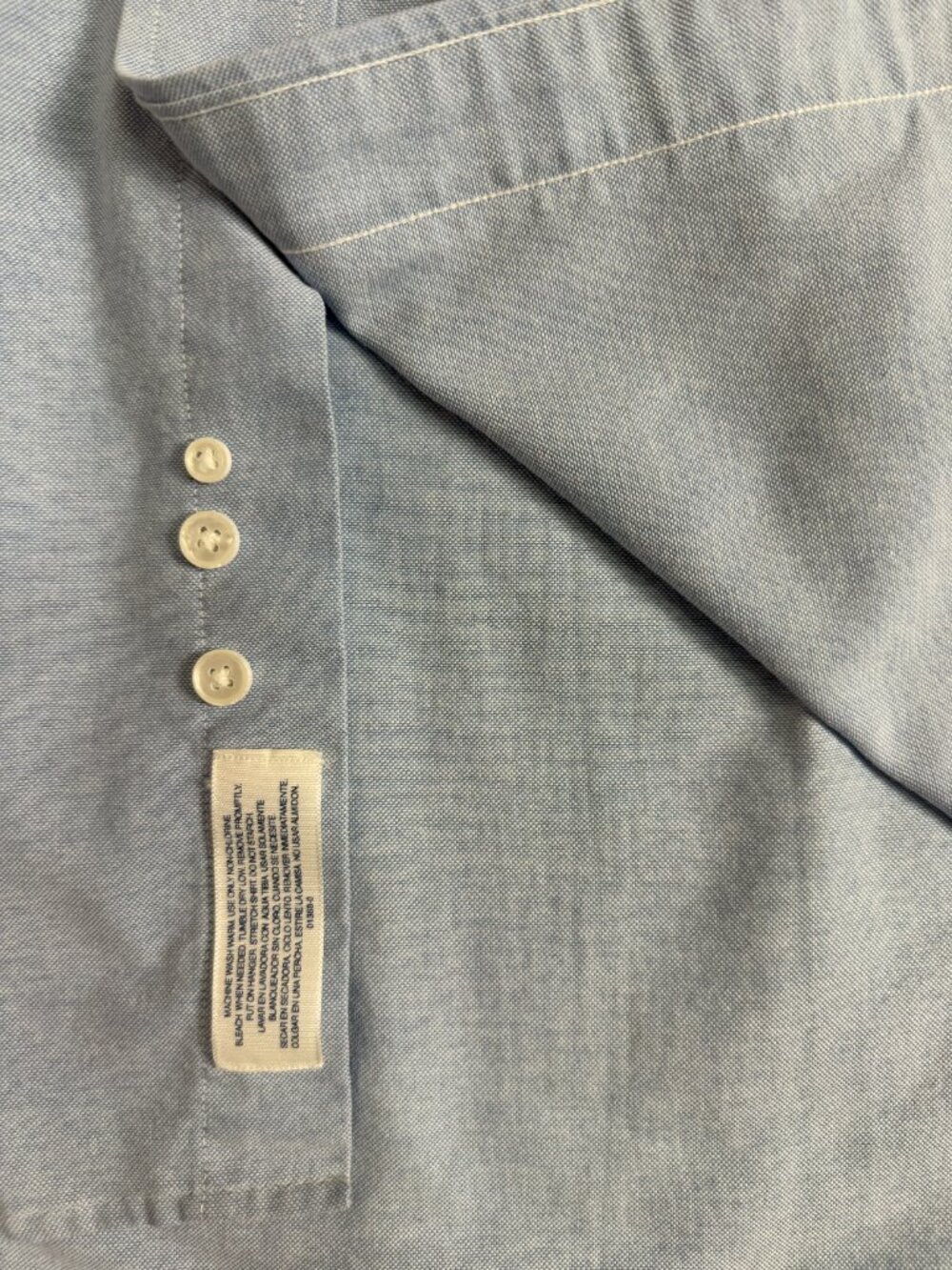 Stafford Wrinkle Free Oxford Button Down Dress Shirt Blue 15.5/33 - Picture 7 of 10
